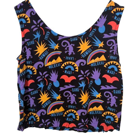Crazy Shirts Hawaii Vintage Islands Graphic Crop Tank Top Scoop Neck Medium - Picture 6 of 7
